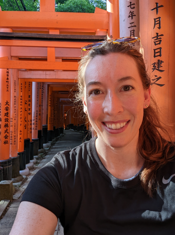 A photo of Roxanne in Japan. 