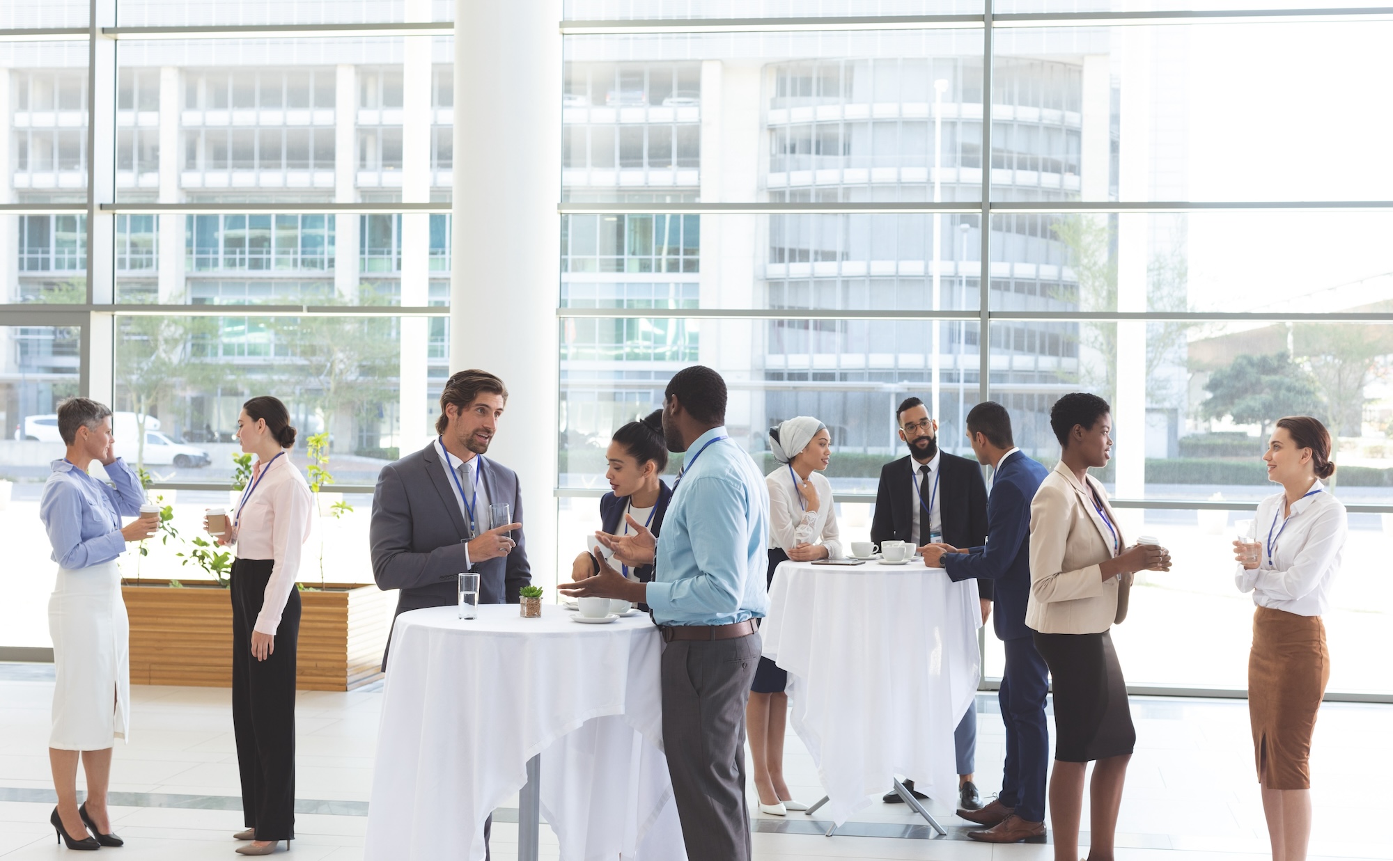 People networking at an event