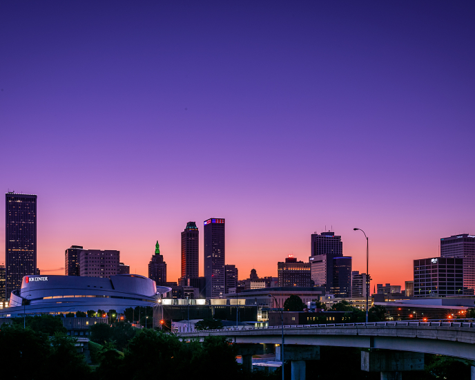 A photo of the skyline in Tulsa