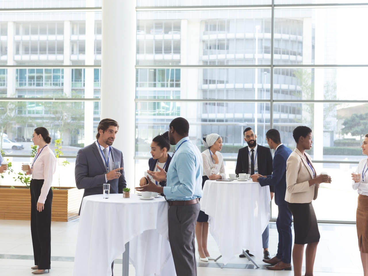 People networking at an event