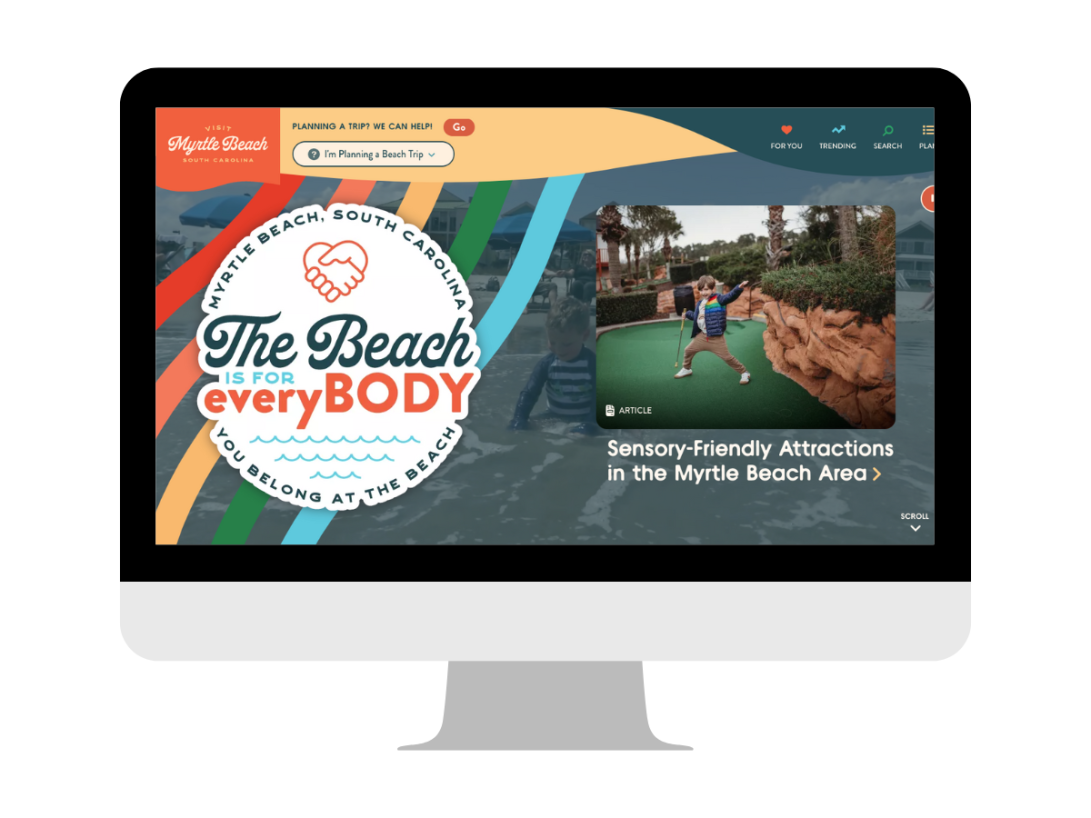 Screenshot of Visit Myrtle Beach's website