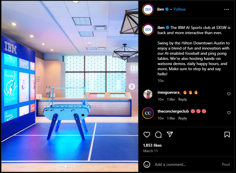 A screenshot of a few Instagram posts published by IBM. 