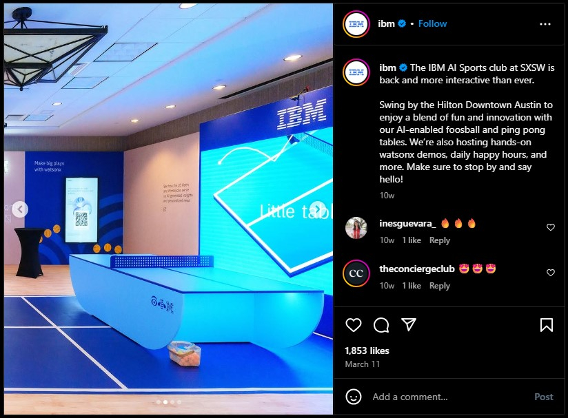 A screenshot of a few Instagram posts published by IBM. 