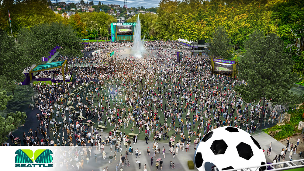 A photo of Seattle's proposed fan zone for the World Cup. 