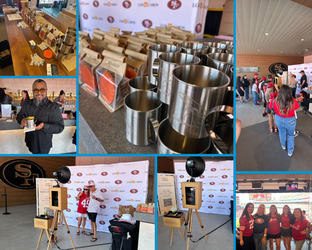 A collage of the San Francisco 49ers and Los Cabos activation.