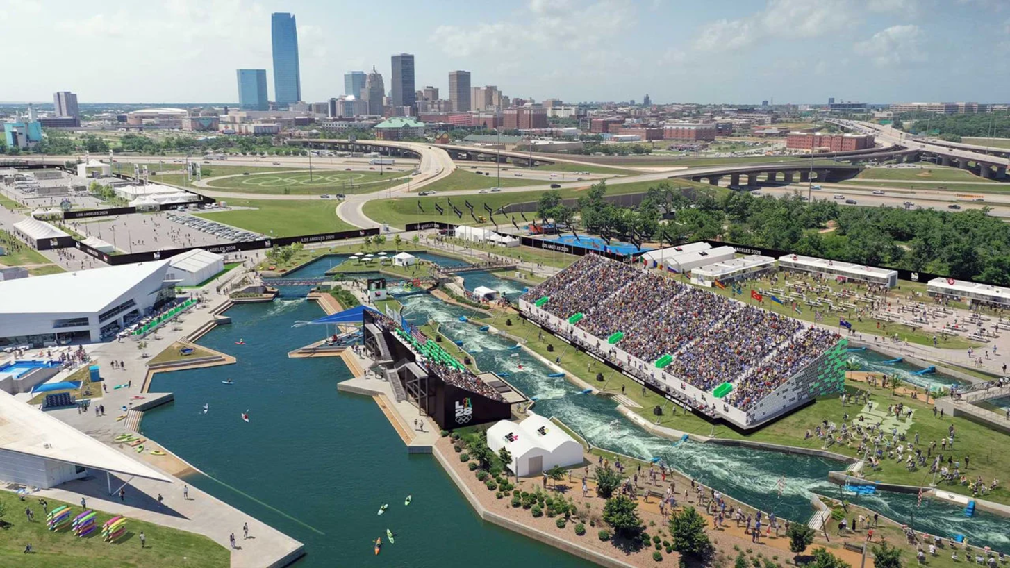 A photo of the Riversport Complex in OKC.