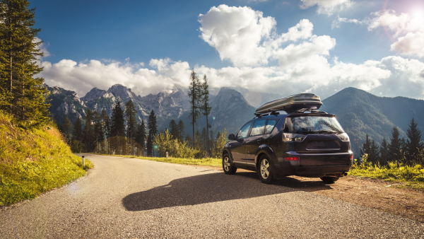 Car on a road trip
