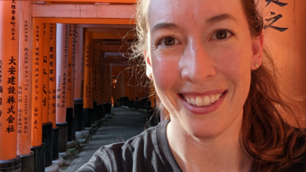 A photo of Roxanne in Japan. 