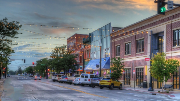 A street in Cheyenne, Wyoming.
