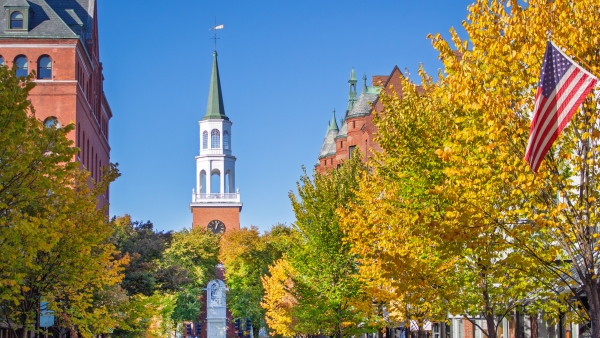 A photo of downtown Burlington.