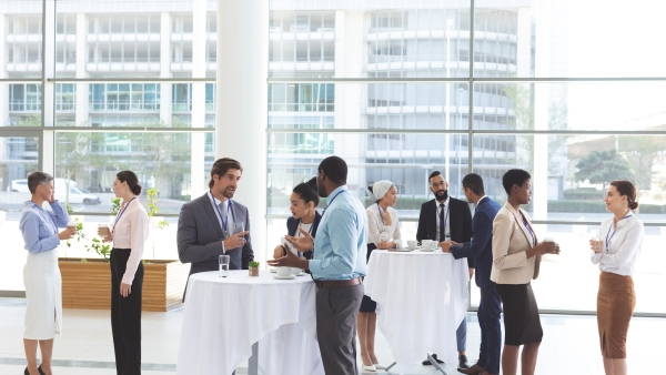 People networking at an event
