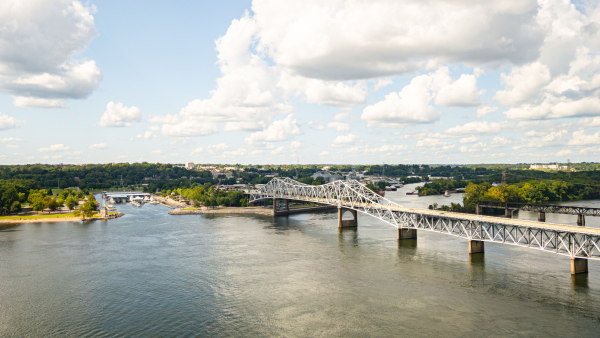 A scenic view of a bridge in Florence, Alabama.