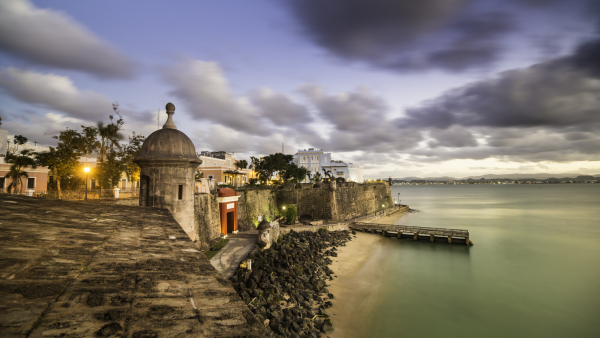 An aerial view of Old San Juan.