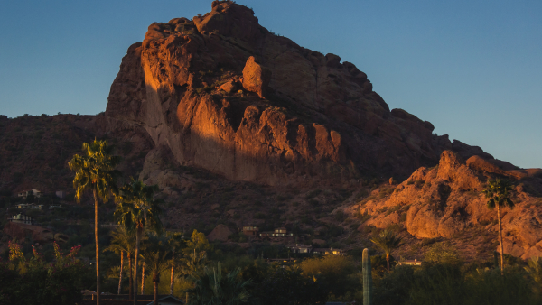 Sunrise on a canyon in Paradise Valley.