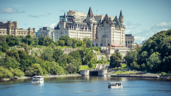 A shot of the Fairmont Château Laurier in Ottawa.