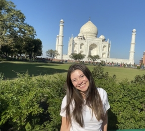 A photo of Maya in India. 