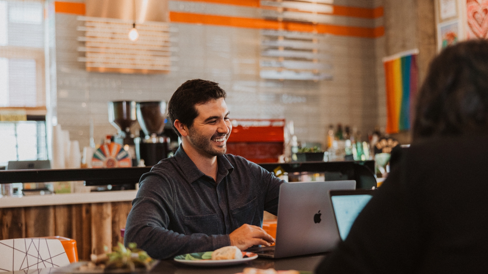 Ben in a coffee shop
