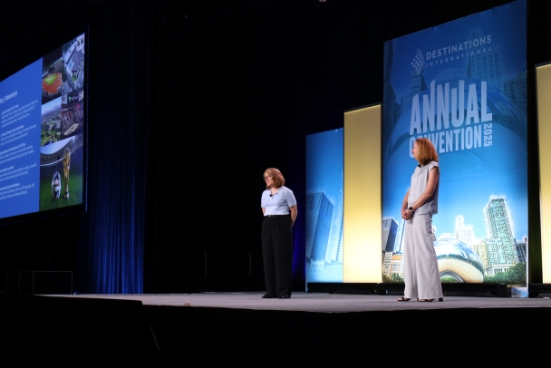 Laura Libby and Elena Prostova on stage at DI Annual Convention 2025