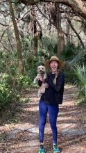 Jamie Fiedler on a wooded trail in Venice, FL