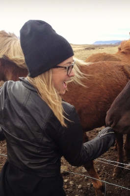 Carrie Rodgers with Icelandic horses