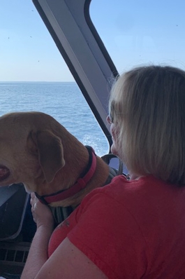 Claire Wingate on the Mackinaw Ferry
