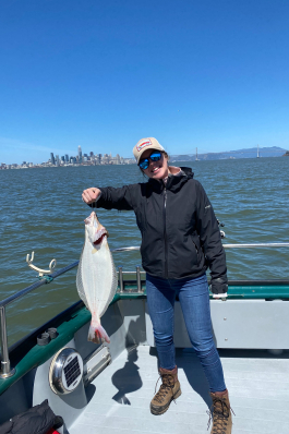 Courtney Miranda fishing in San Francisco