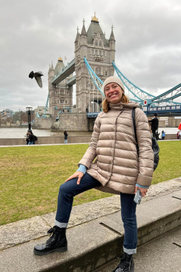 Elena Prostova at London's Tower Bridge