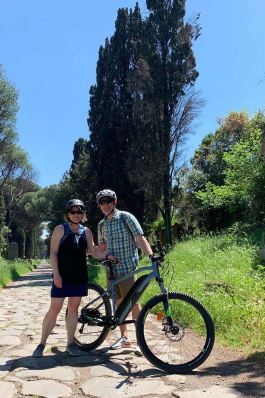 Hannah Brown on a bike ride in Rome, Italy