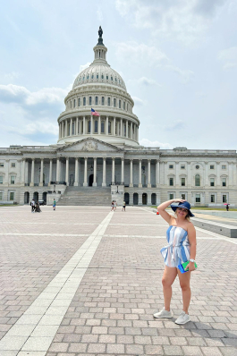 Julia Contreras in Washington, D.C. in front of the Capitol building