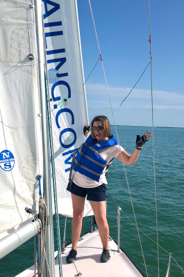 Kelly Brown sailing in Captiva, FL