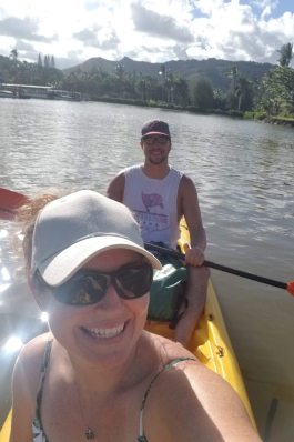 Lauryn Peterson kayaking in Kauai