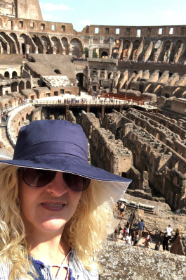 Lisa Hill at the Coliseum in Rome
