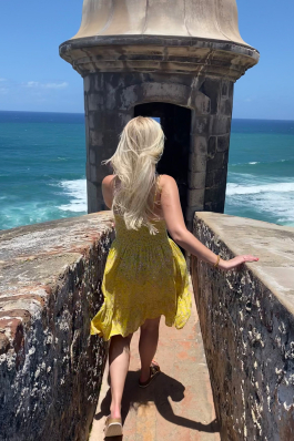Liz Mabe at Castillo San Felipe del Morro in San Juan, Puerto Rico