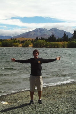 Mitch Veix lakeside in New Zealand