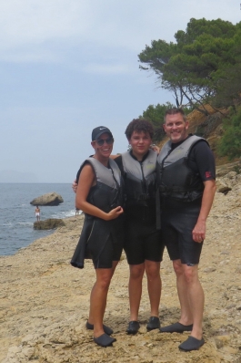 Ryan Thompson on a rocky beach in Mallorca, Spain