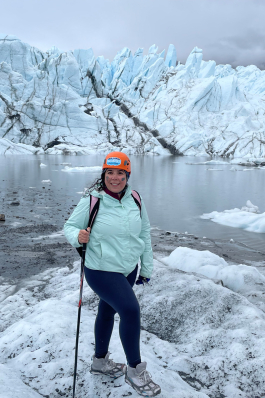 Yasaman Roostaeian walking on a glacier in Alaska