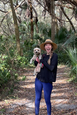 Jamie Fiedler on a wooded trail in Venice, FL