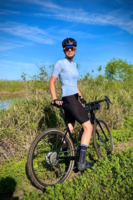 Jessica Roberts cycling near Lake Apopka, FL