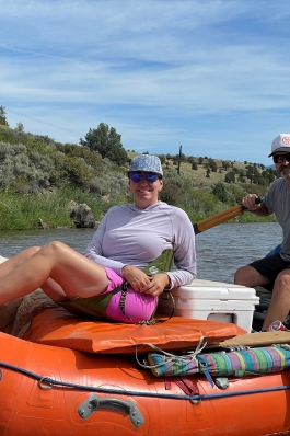 Sarah Cowell on raft