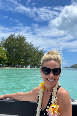 Kristin Carlson on the ocean