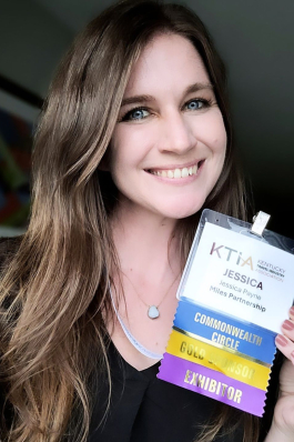 Jessica Payne holding a KTIA name badge
