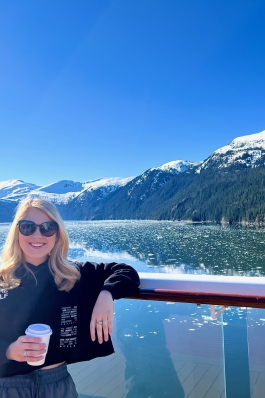 A photo of Anna on an Alaskan cruise.