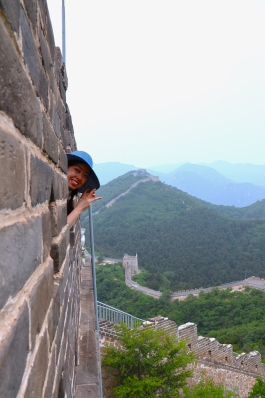 A photo of Wenjie on the Great Wall of China. 