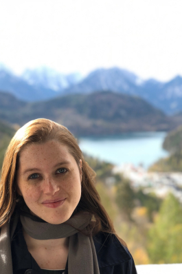 A headshot of Angela in Germany. 