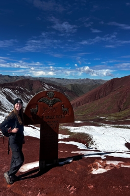 A photo of Shiann hiking in Peru.