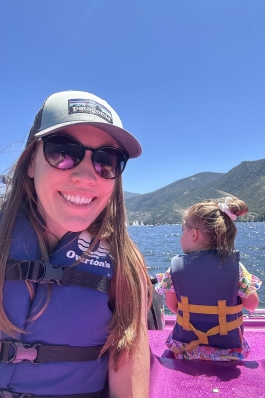 A photo of Andi on a boat.