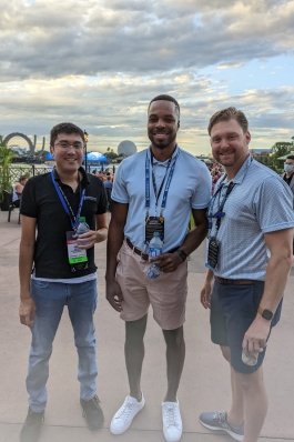 A photo of David and friends.