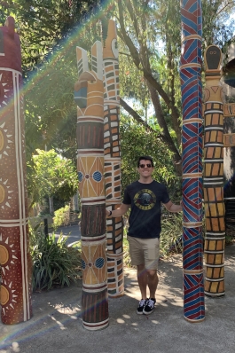 A photo of Michael visiting the Australia Zoo. 