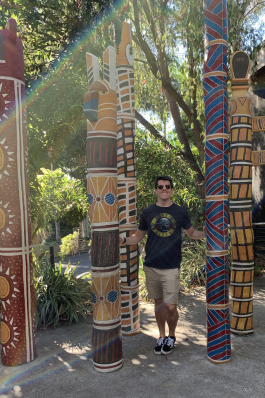 A photo of Michael visiting the Australia Zoo. 