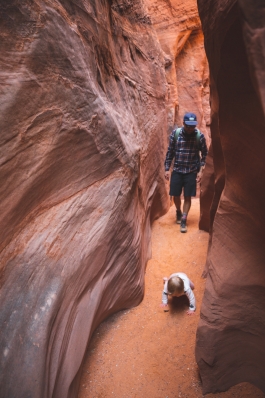 A photo of Gordy and his son in Escalante canyons.